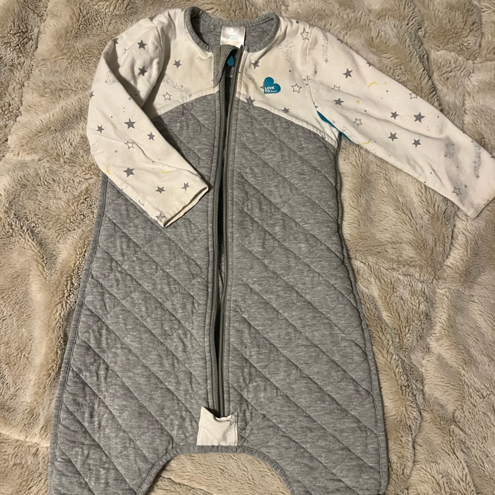 Cloud Island Gray Quilted Sleep Suit